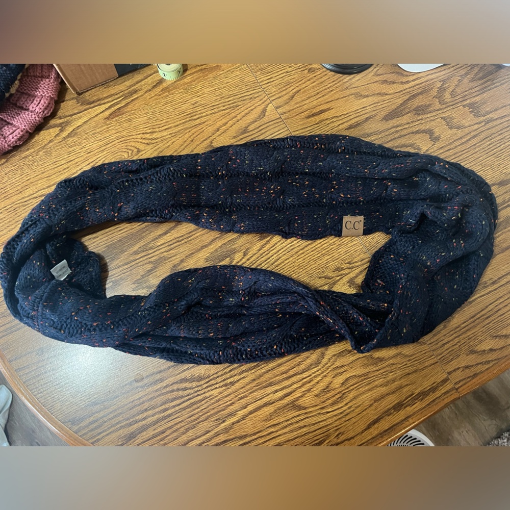 C.C Navy speckled infinity scarf